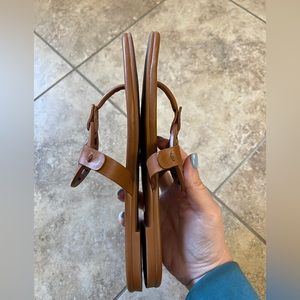 Soft leather Tory Burch Miller sandals size 8 in Bourbon Miele.